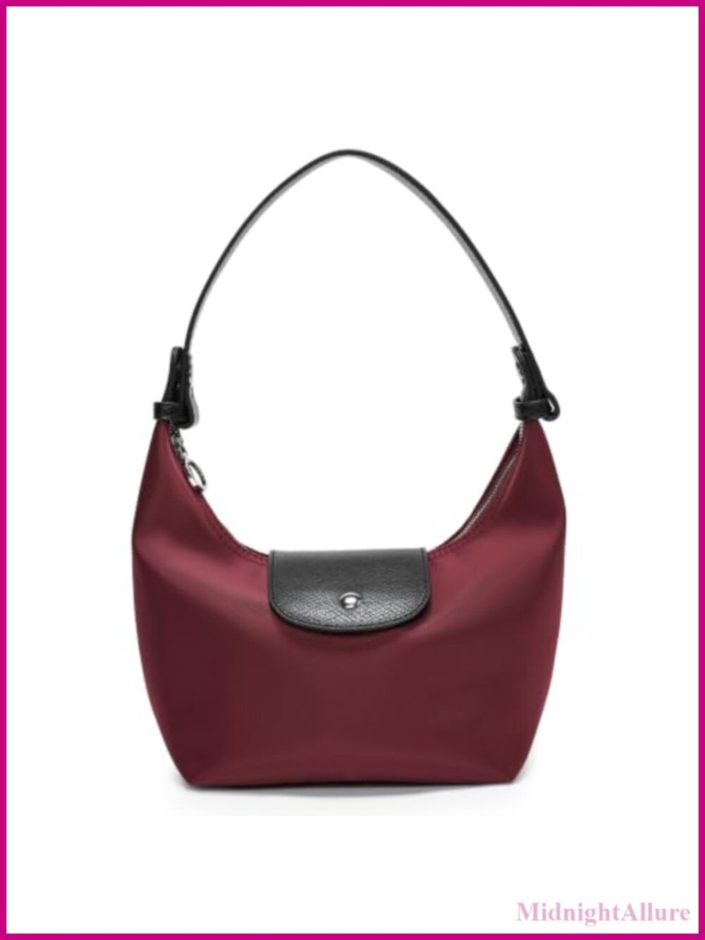 Nylon Mini Crescent Crossbody Bag Convertible 3-Way Shoulder Purse